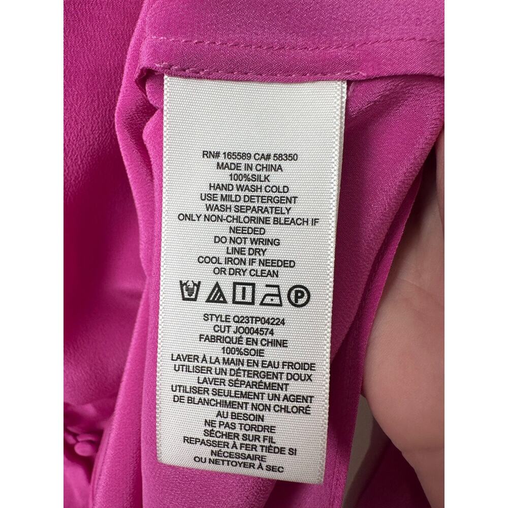 $278 Joie Shariana L LS V-Neck Blouse Top 100% Silk NEW Purple Orchid A31 - Picture 5 of 8